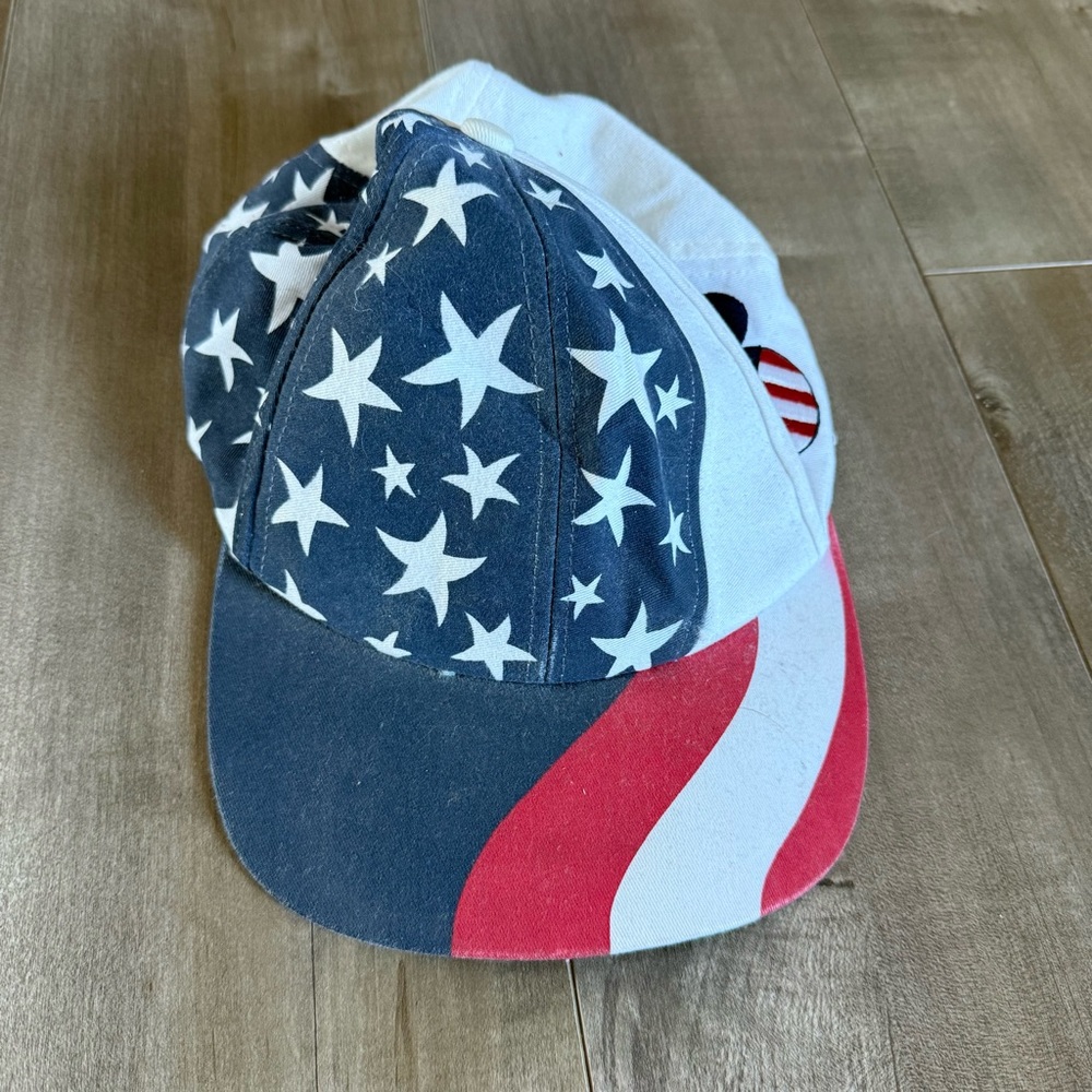 Vintage Goofy's Hat Co Snapback Disney Mickey Flag Stars Stripes Baseball Cap 90 - Picture 1 of 14